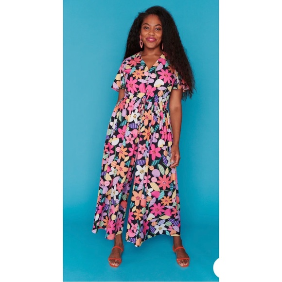 LPD Little Party Dress Justine Spring Fling Jumpsuit One-Piece Floral Size S 10 - Picture 2 of 14